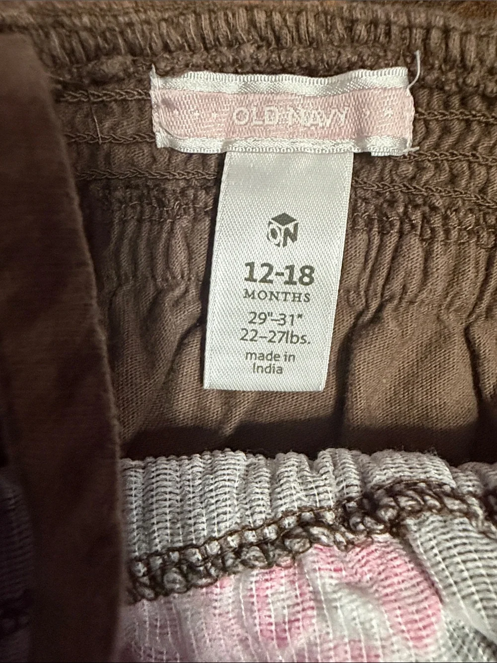 Old Navy Brown Dress with Pink Embroidery